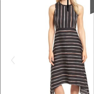 Classiques entier black stripe silk blend midi, 10